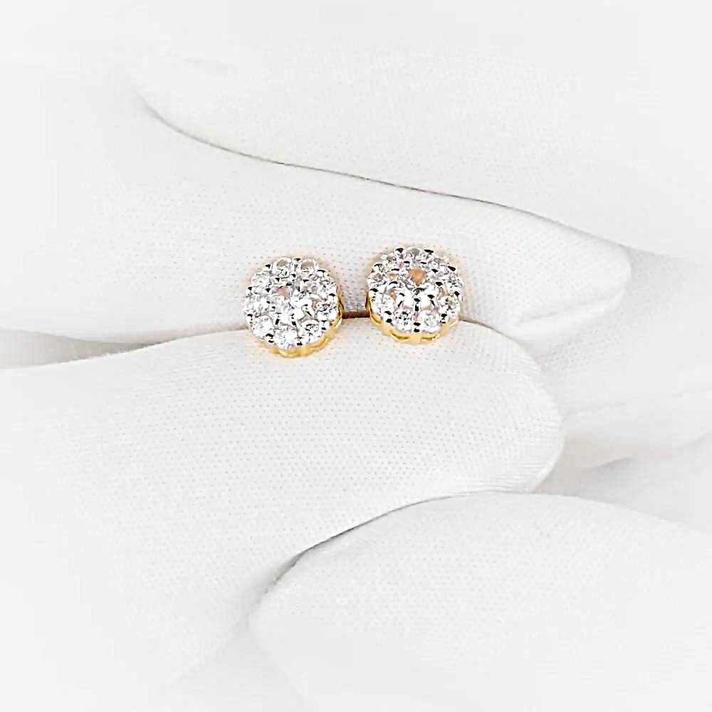 Серьги с фианитами из красного золота 585 пробы 1