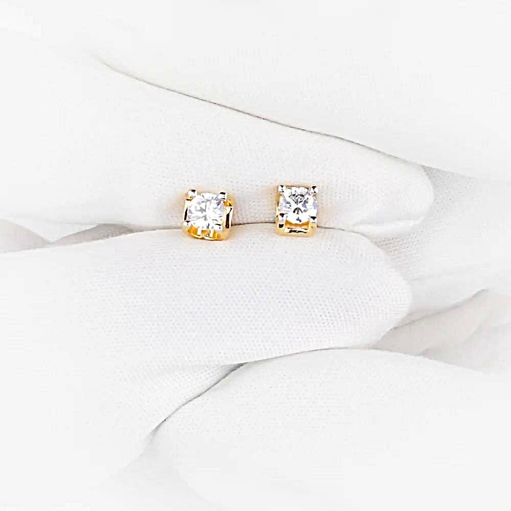 Серьги с фианитами из красного золота 375 пробы 1