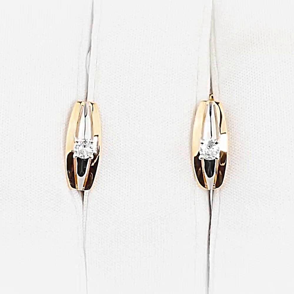 Серьги с фианитами из красного золота 585 пробы 1