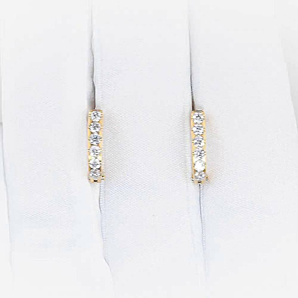 Серьги с фианитами из красного золота 585 пробы 1
