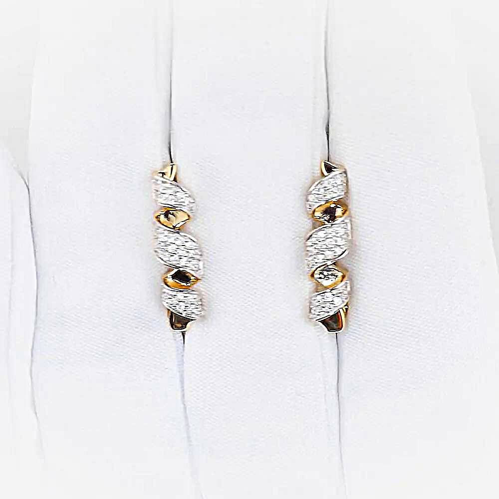 Серьги с фианитами из красного золота 585 пробы 1
