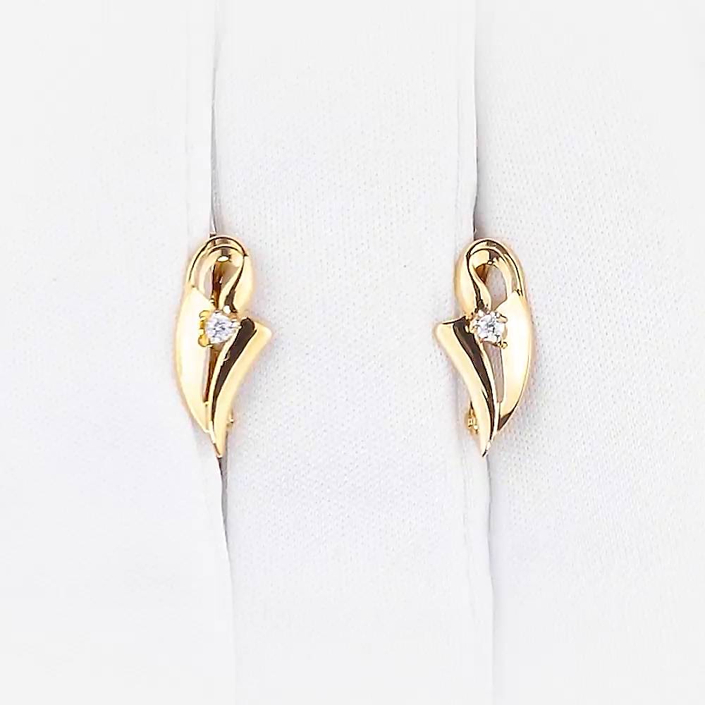 Серьги с фианитами из красного золота 375 пробы 1