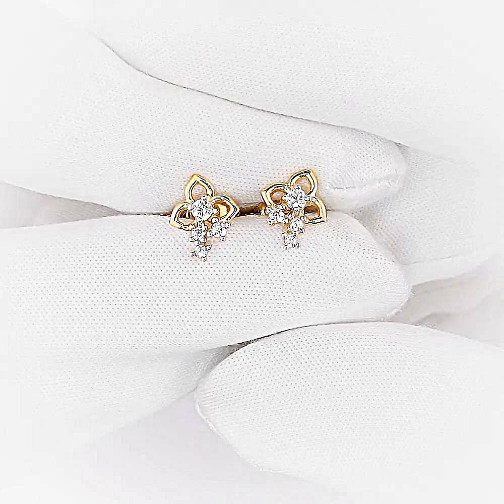 Серьги с фианитами из красного золота 375 пробы 1