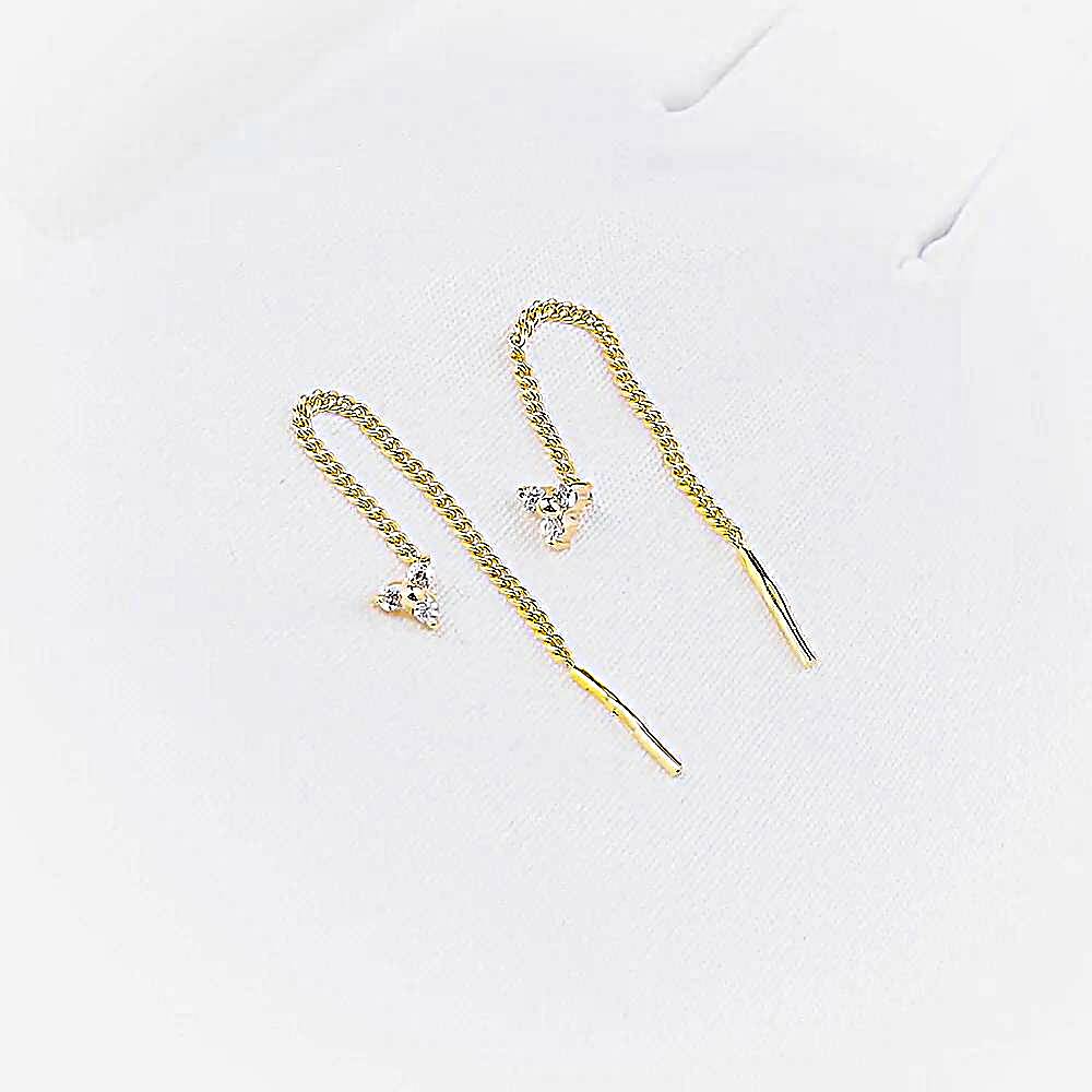 Серьги с фианитами из красного золота 375 пробы 1