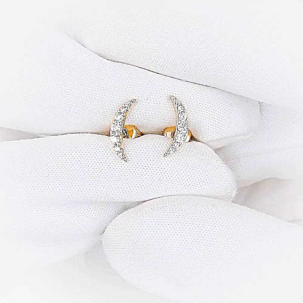 Серьги с фианитами из красного золота 375 пробы 1