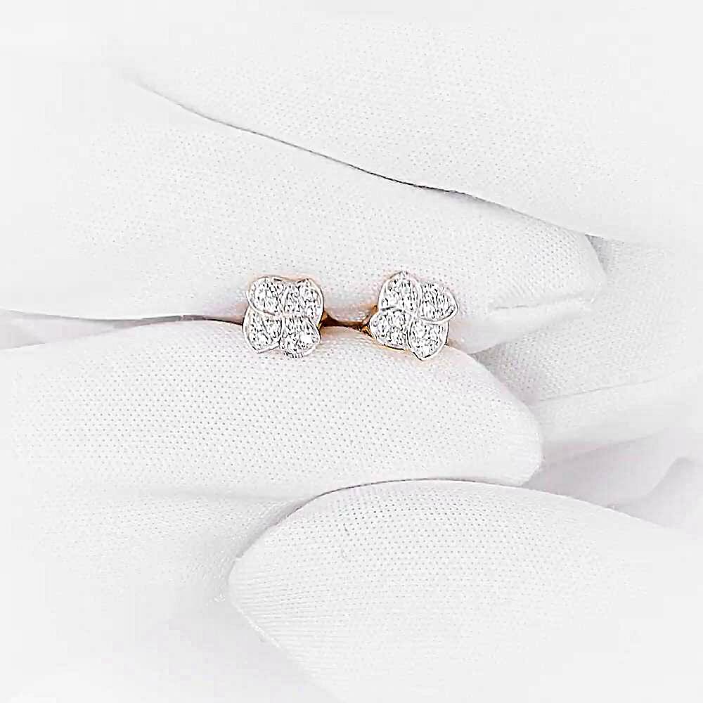 Серьги с фианитами из красного золота 375 пробы 1