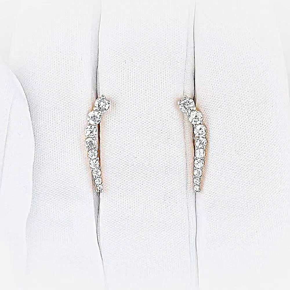 Серьги с фианитами из красного золота 375 пробы 1