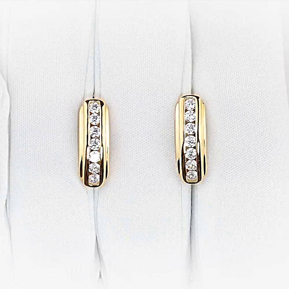 Серьги с фианитами из красного золота 585 пробы 1