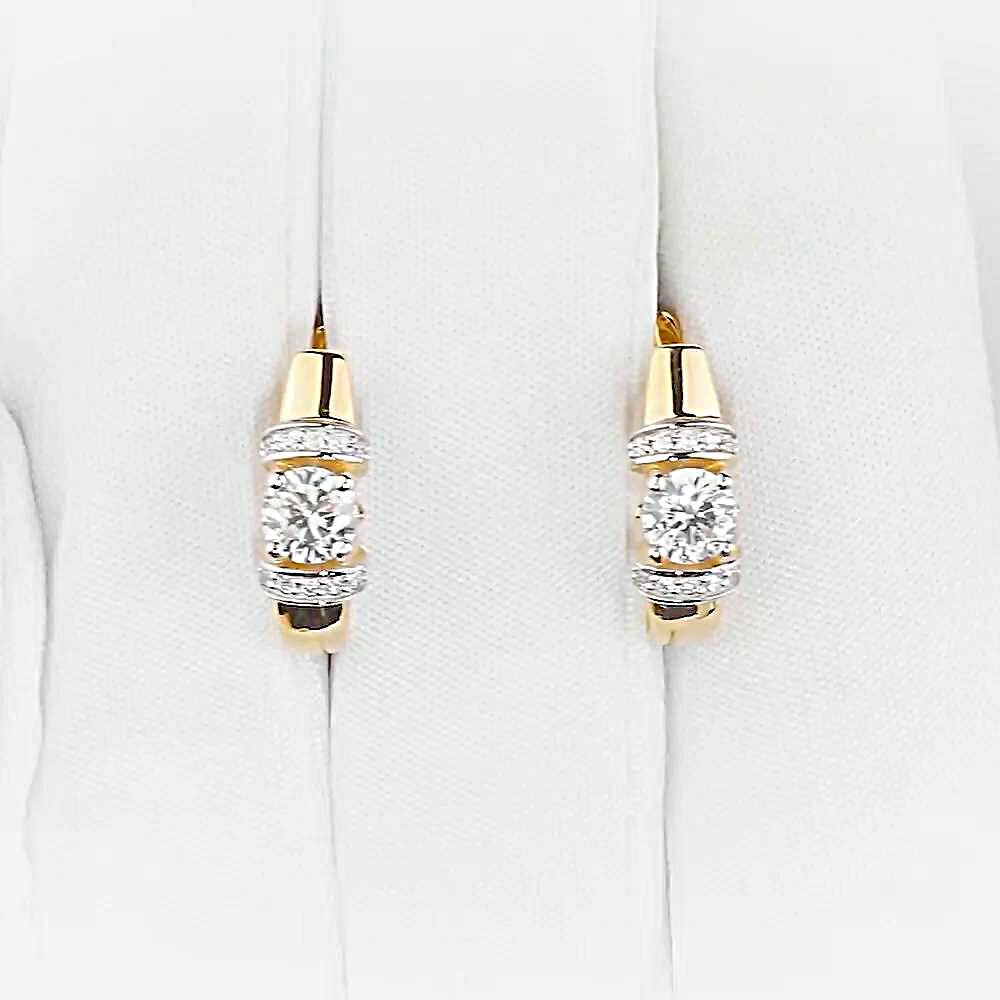 Серьги с фианитами из красного золота 585 пробы 1