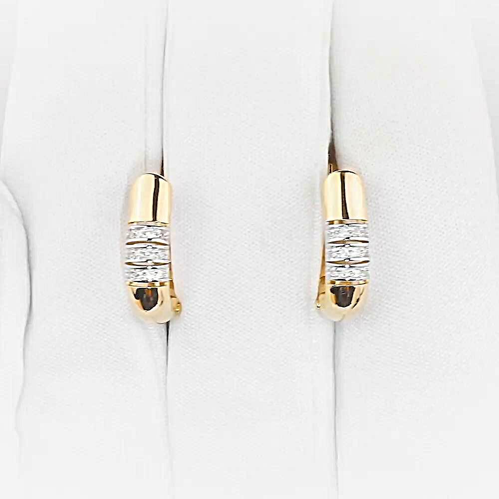 Серьги с фианитами из красного золота 585 пробы 1