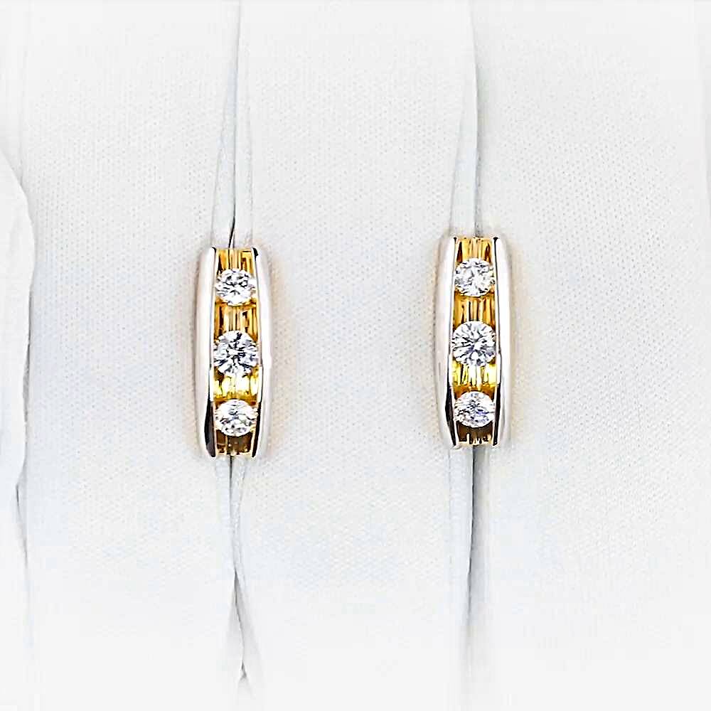 Серьги с фианитами из красного золота 585 пробы 1