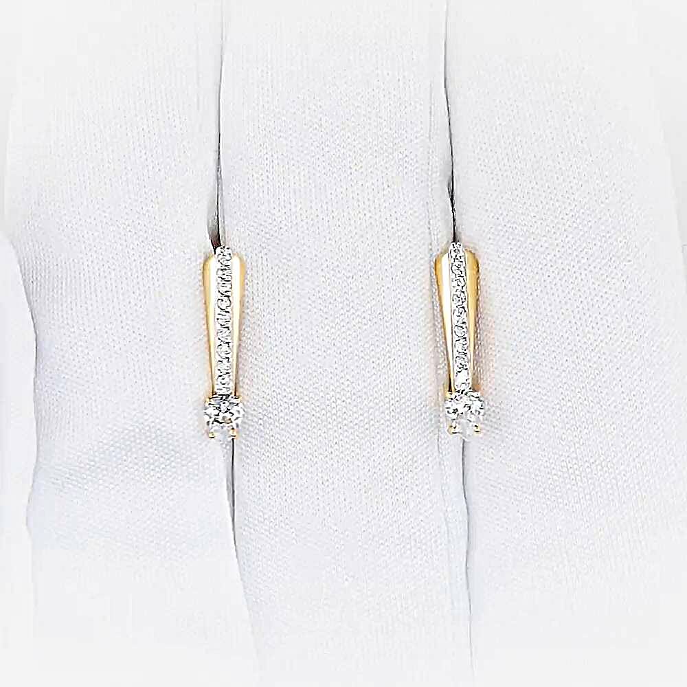 Серьги с фианитами из красного золота 585 пробы 1