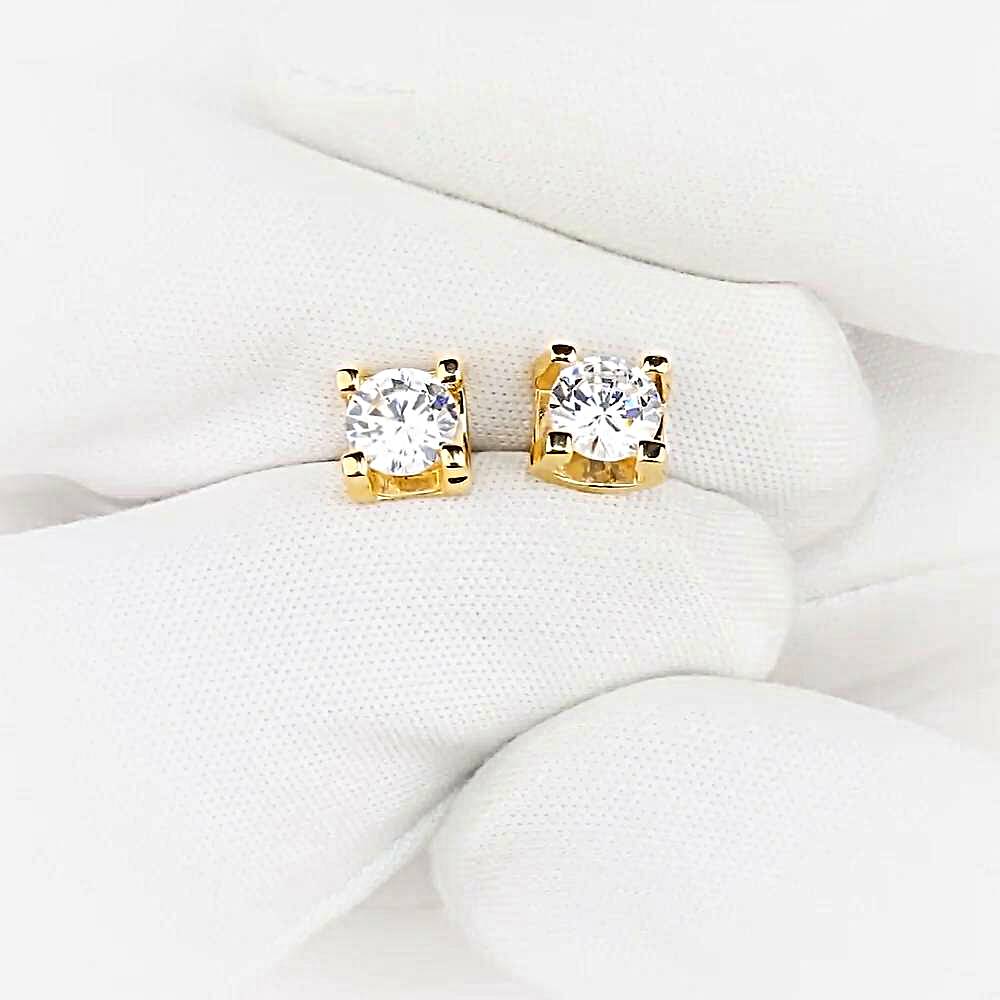 Серьги с фианитами из красного золота 585 пробы 1