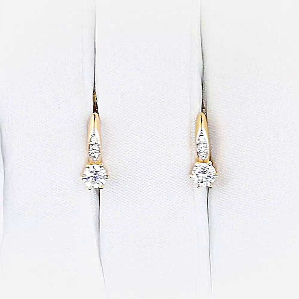 Серьги с фианитами из красного золота 585 пробы 1