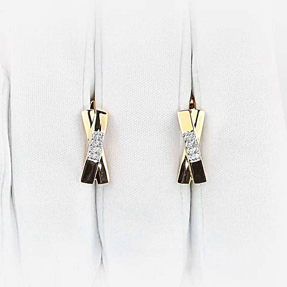 Серьги с фианитами из красного золота 585 пробы 1