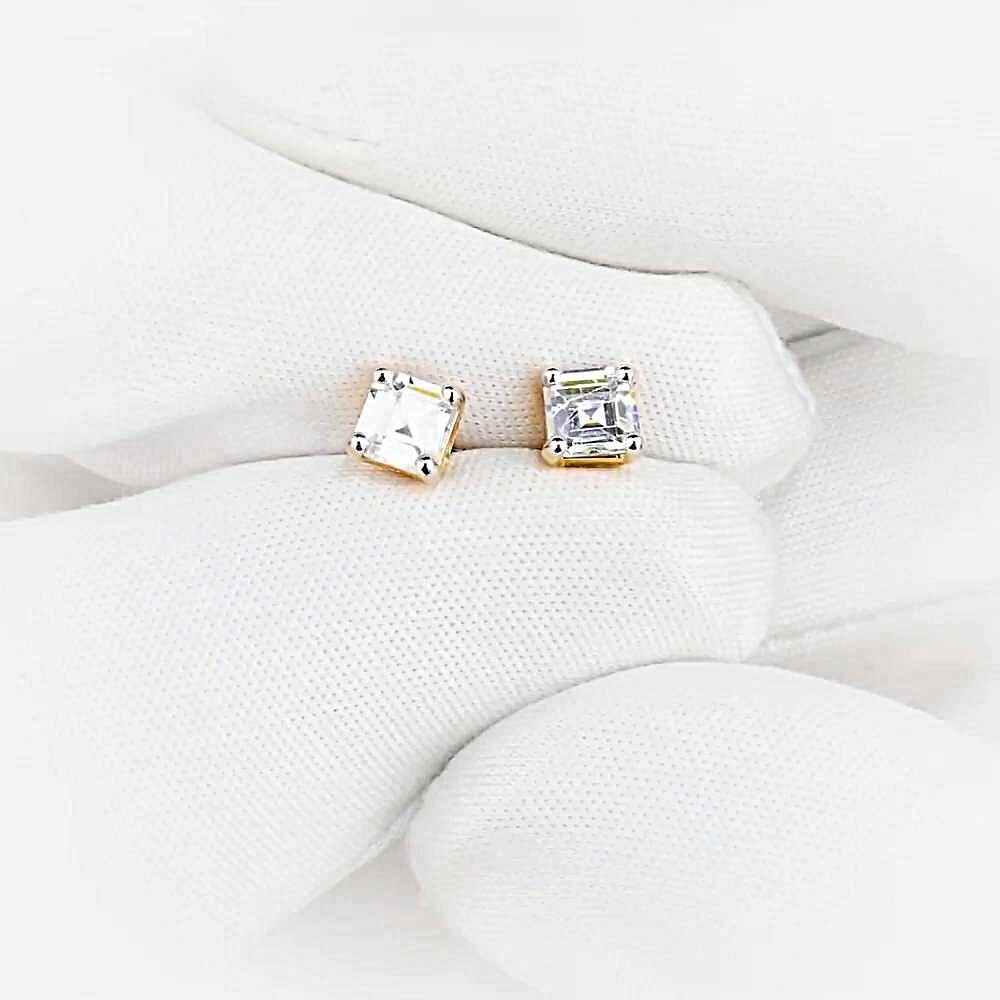 Серьги с фианитами из красного золота 585 пробы 1