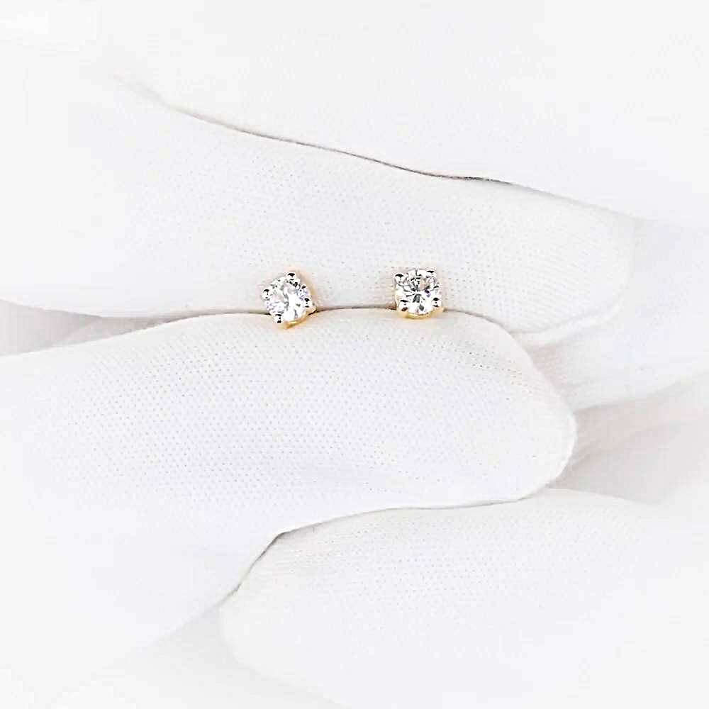 Серьги с фианитами из красного золота 585 пробы 1