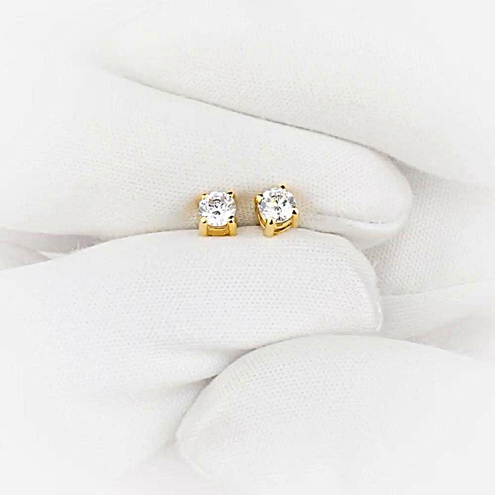 Серьги с фианитами из красного золота 585 пробы 1