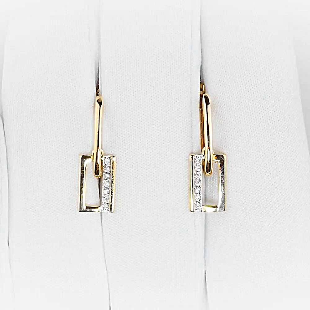 Серьги с фианитами из красного золота 375 пробы 1
