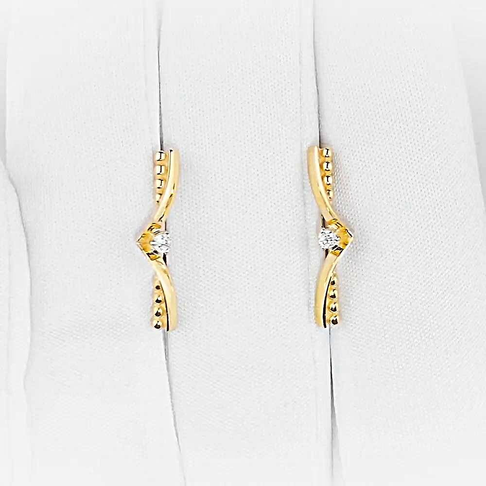 Серьги с фианитами из красного золота 375 пробы 1