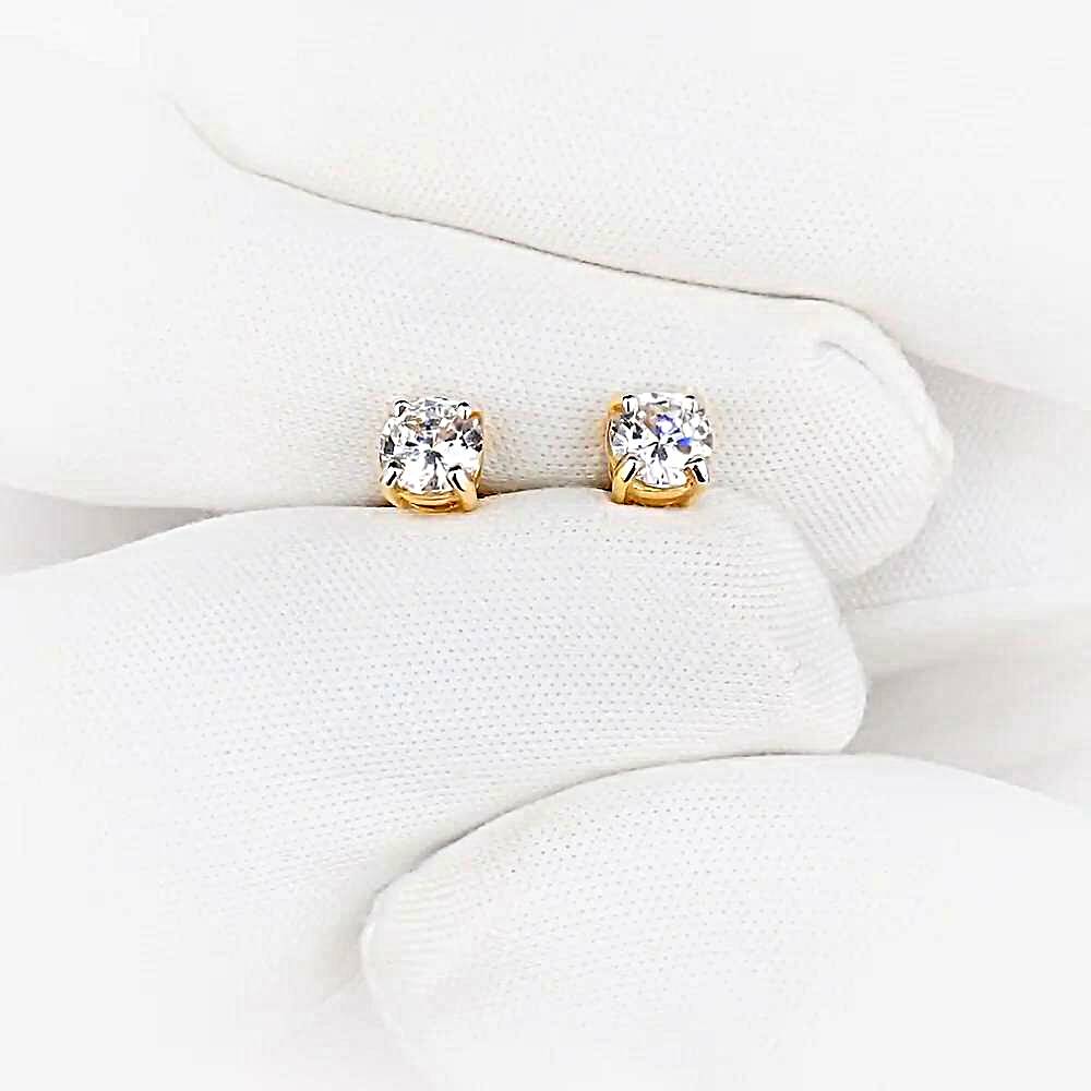 Серьги с фианитами из красного золота 375 пробы 1