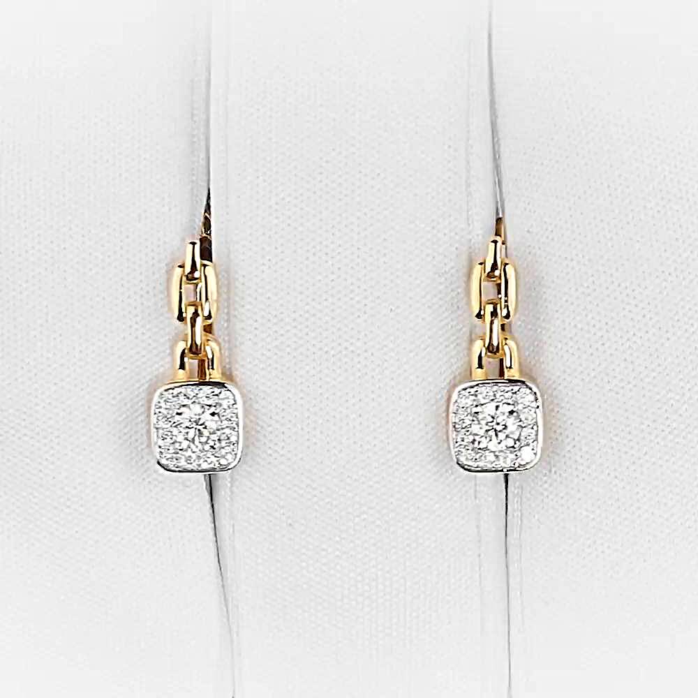 Серьги с фианитами из красного золота 585 пробы 1
