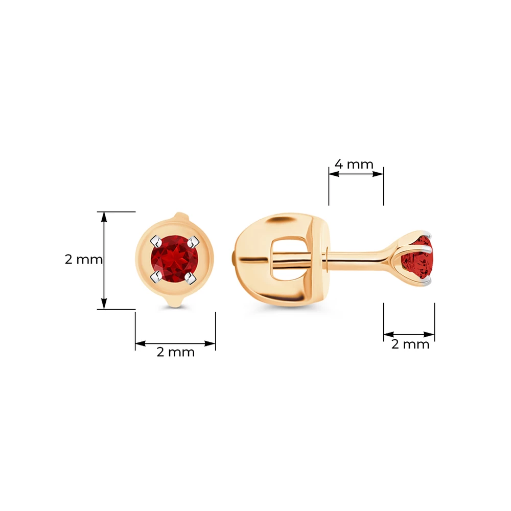 Серьги с фианитами из красного золота 585 пробы 4