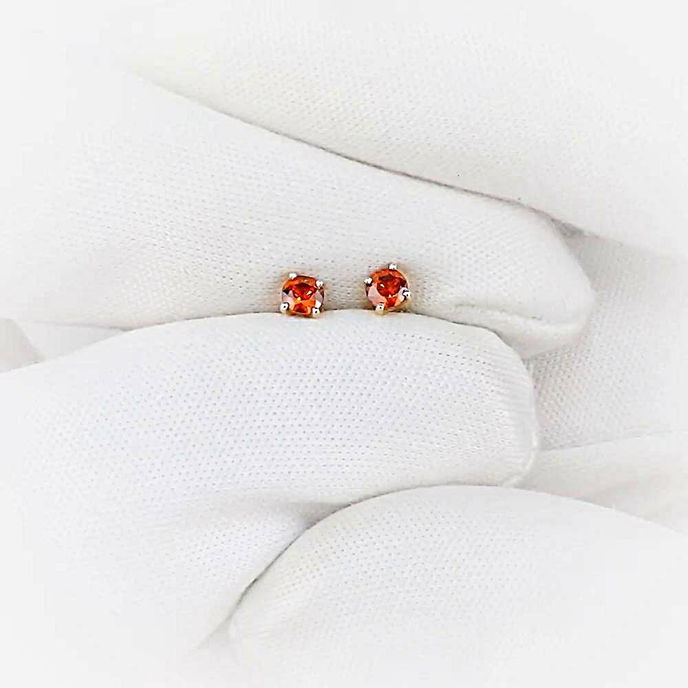 Серьги с фианитами из красного золота 585 пробы 1