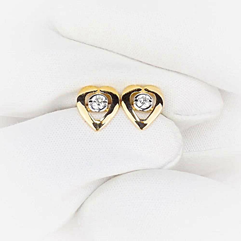 Серьги с фианитами из красного золота 585 пробы 1