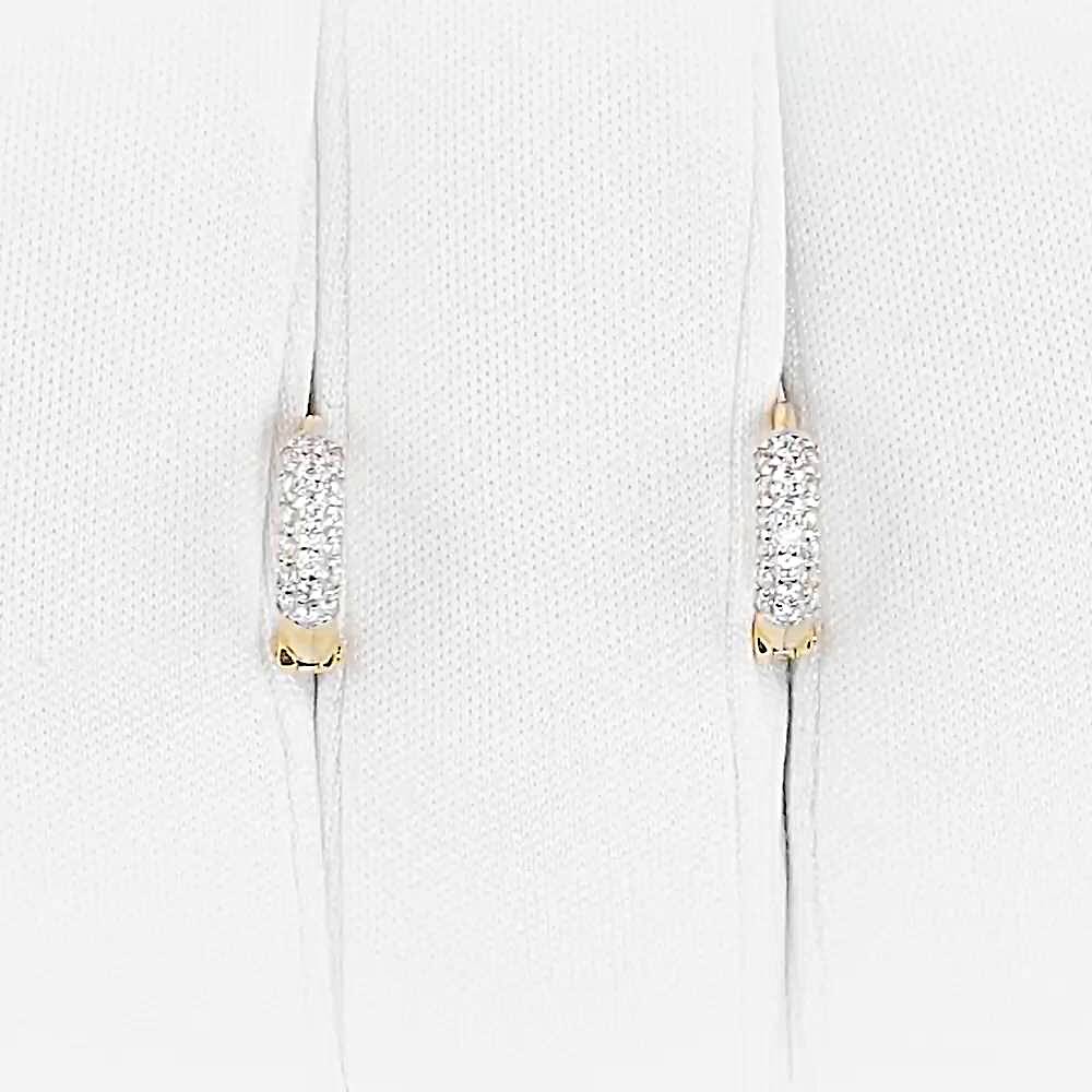 Серьги конго с фианитами из красного золота 375 пробы 1