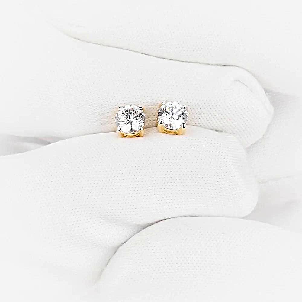 Серьги с фианитами из красного золота 585 пробы 1