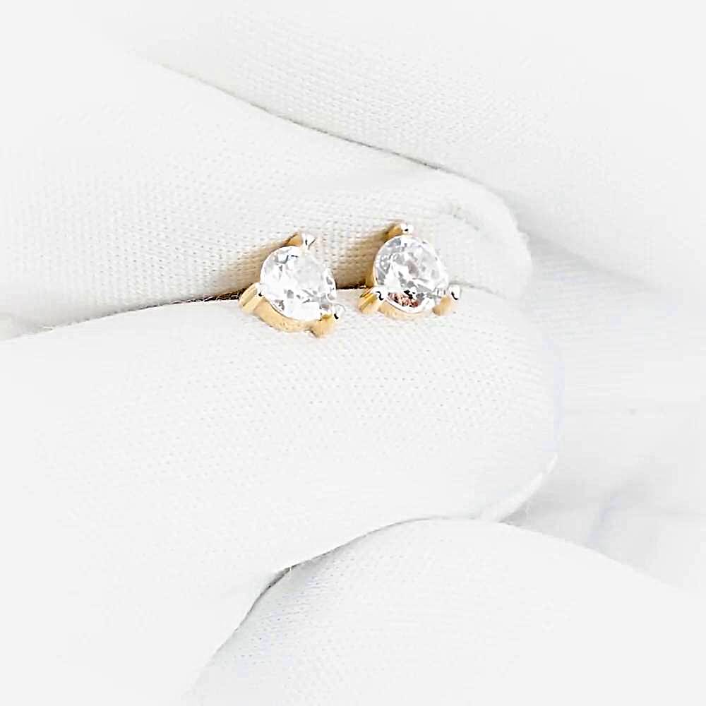 Серьги с фианитами из красного золота 585 пробы 1