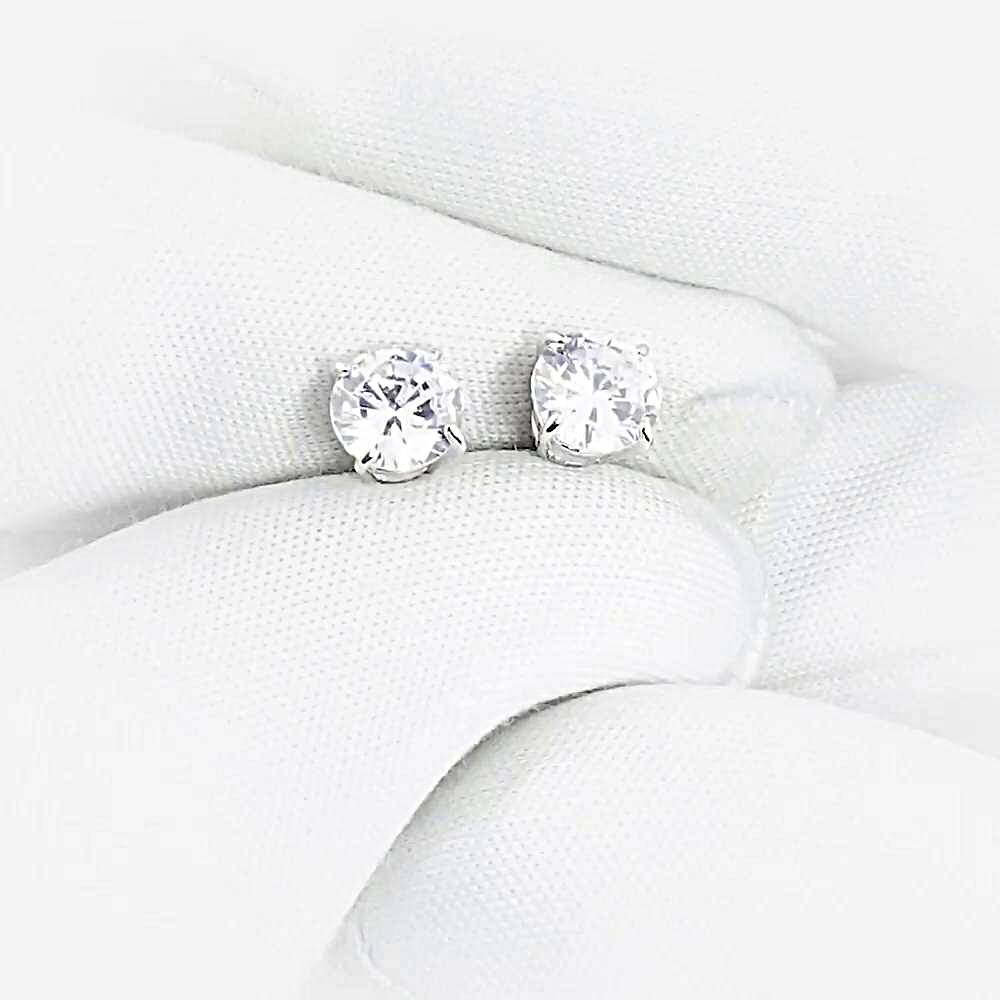 Серьги с фианитами из белого золота 585 пробы 1