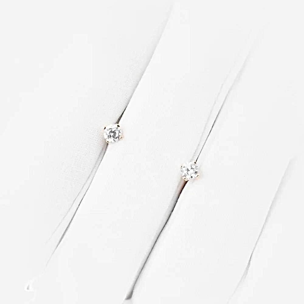 Серьги с фианитами из красного золота 585 пробы 1
