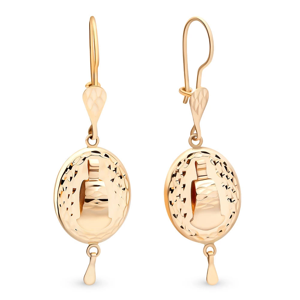 Серьги из красного золота 585 пробы