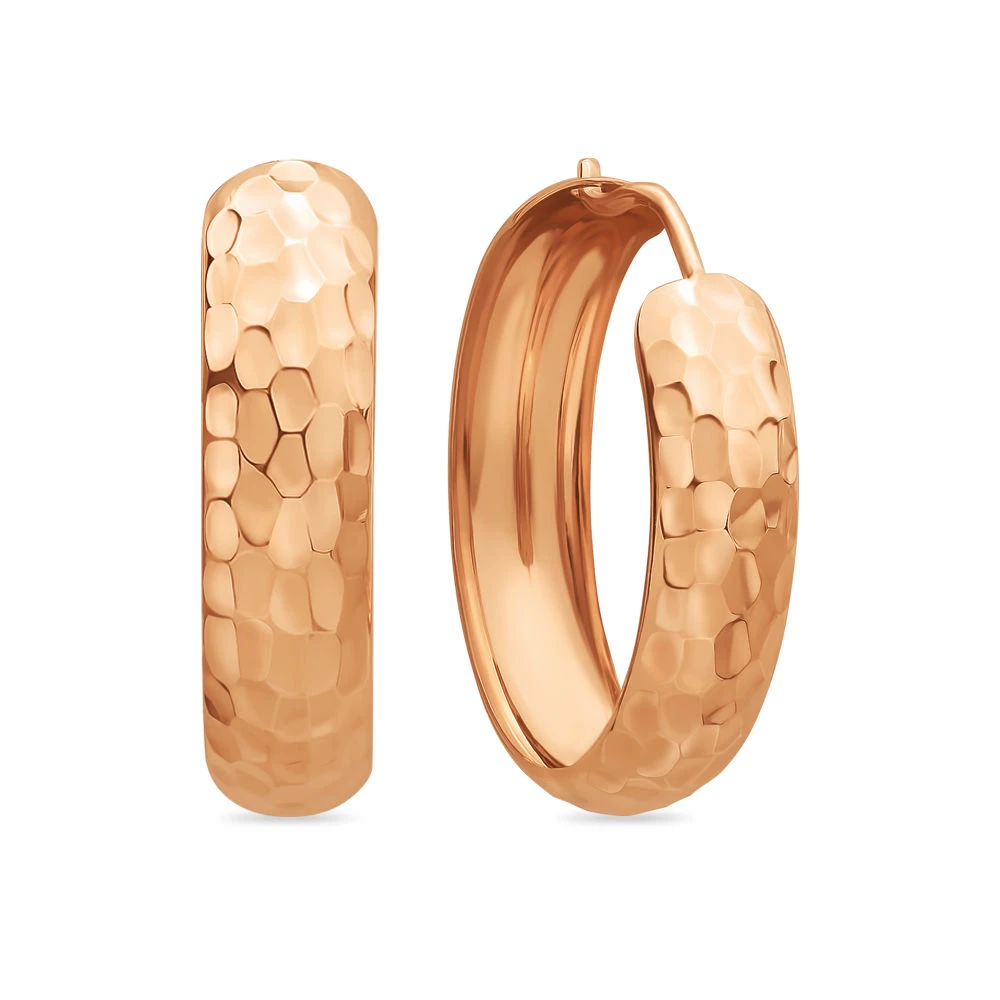 Серьги конго из красного золота 585 пробы