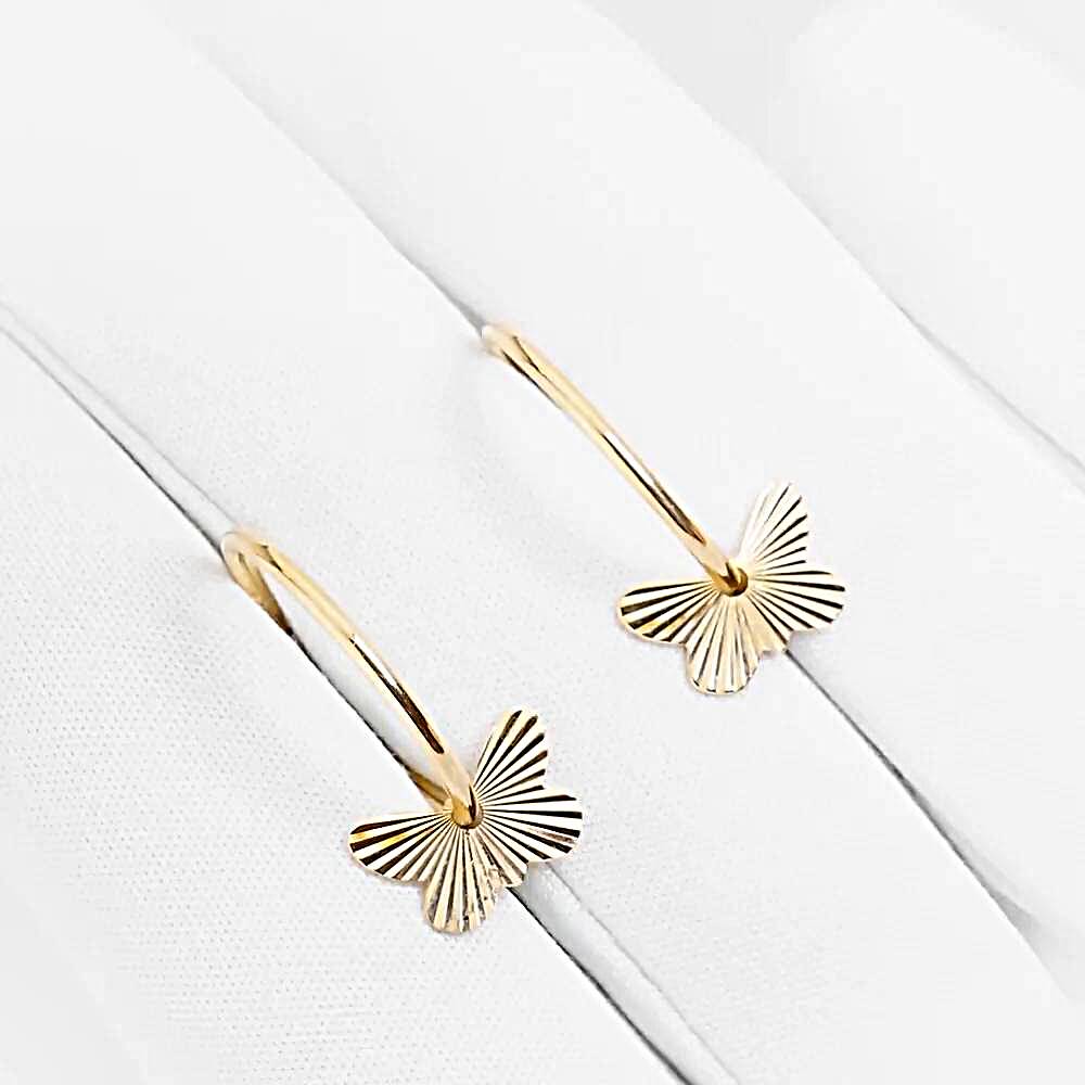 Серьги конго из красного золота 585 пробы 1