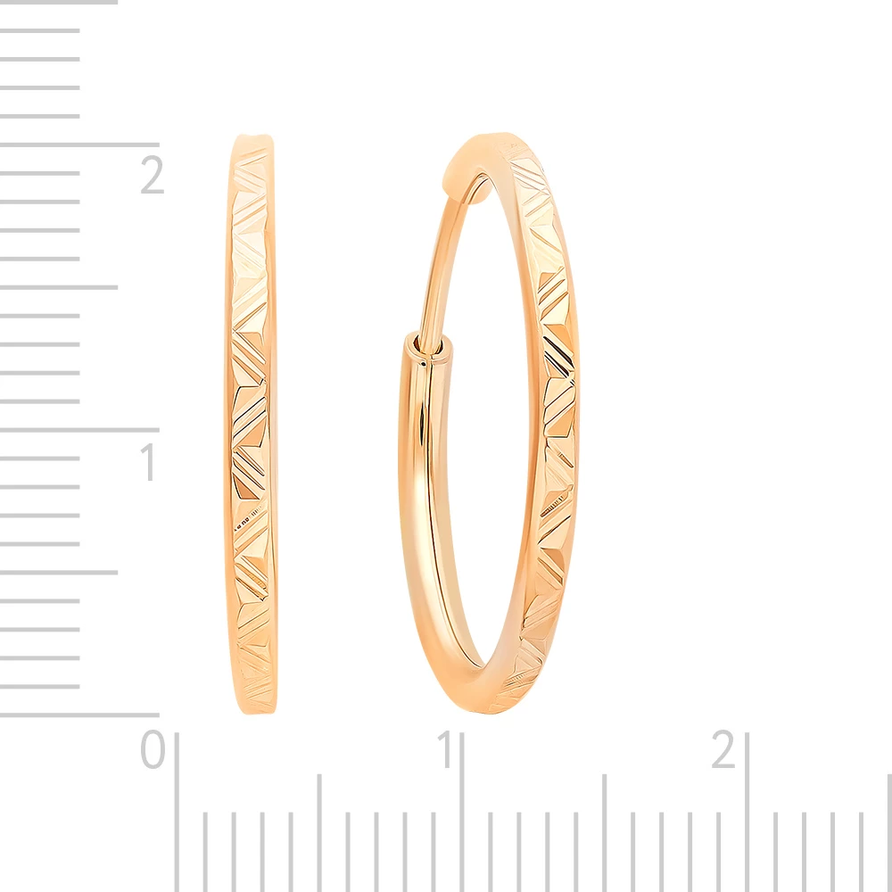 Серьги конго из красного золота 585 пробы 3
