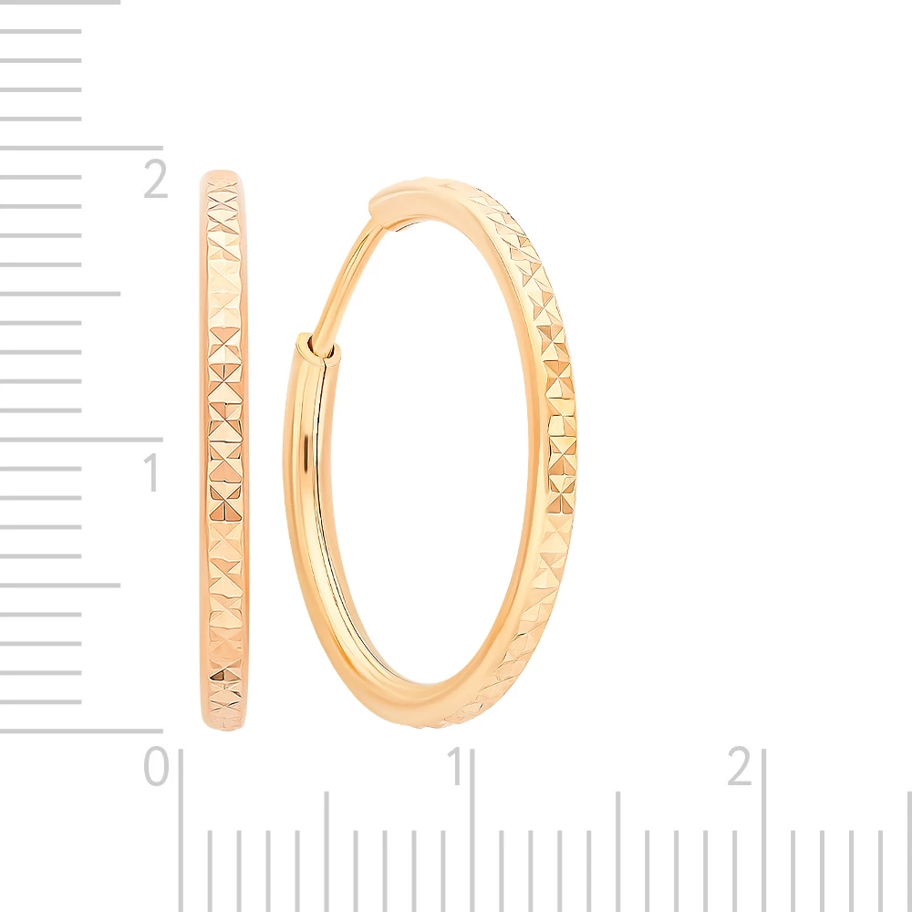 Серьги конго из красного золота 585 пробы