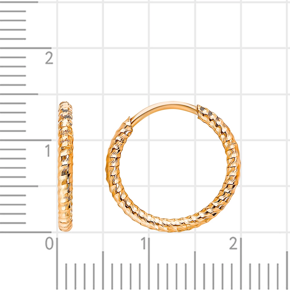 Серьги конго из красного золота 585 пробы