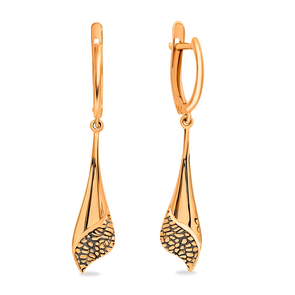 Серьги из красного золота 585 пробы