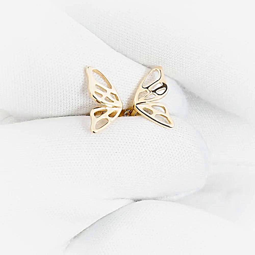 Серьги  Бабочка из красного золота 585 пробы 1