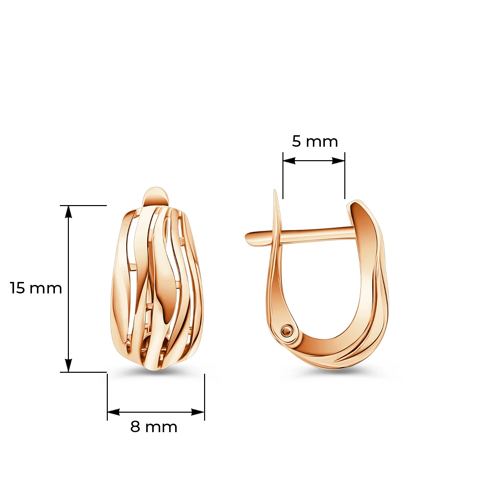 Серьги из красного золота 585 пробы