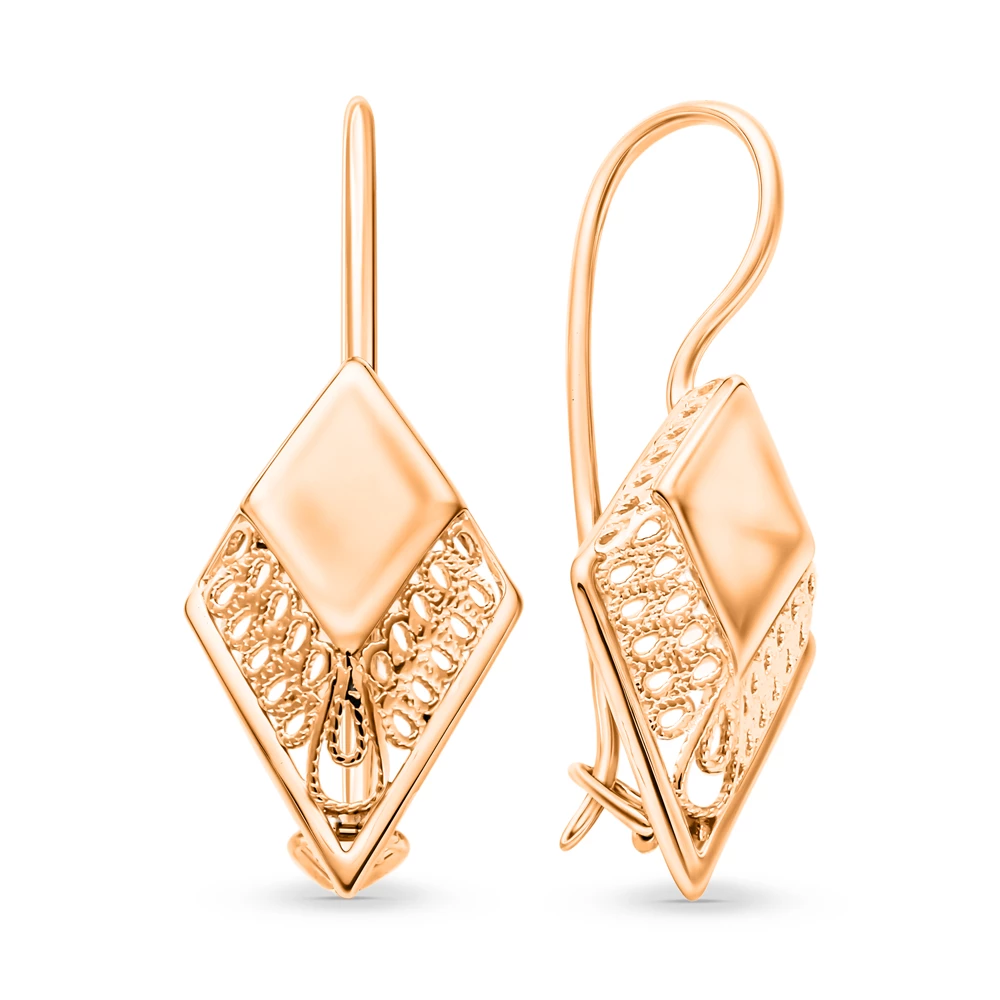 Серьги из красного золота 585 пробы 2