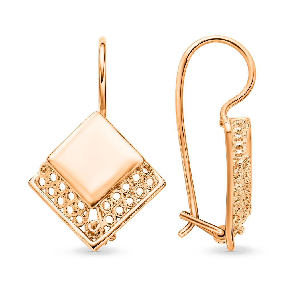 Серьги из красного золота 585 пробы