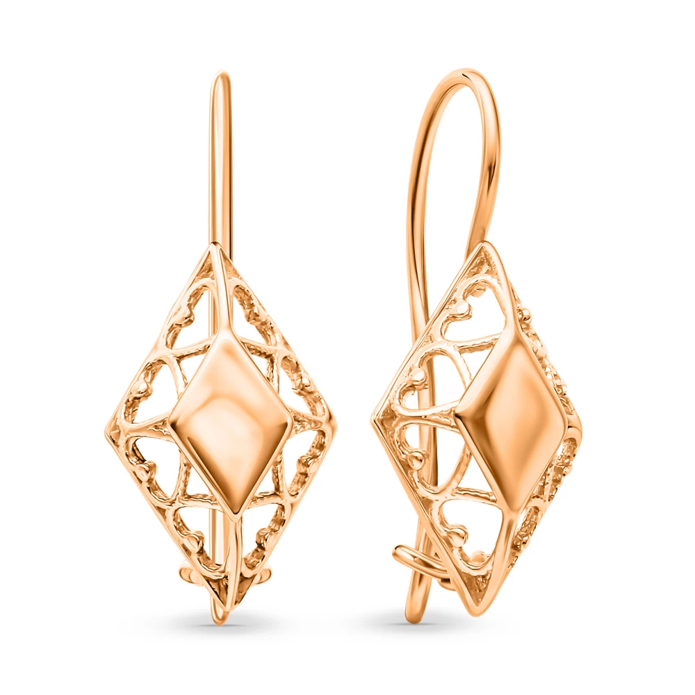 Серьги из красного золота 585 пробы 2
