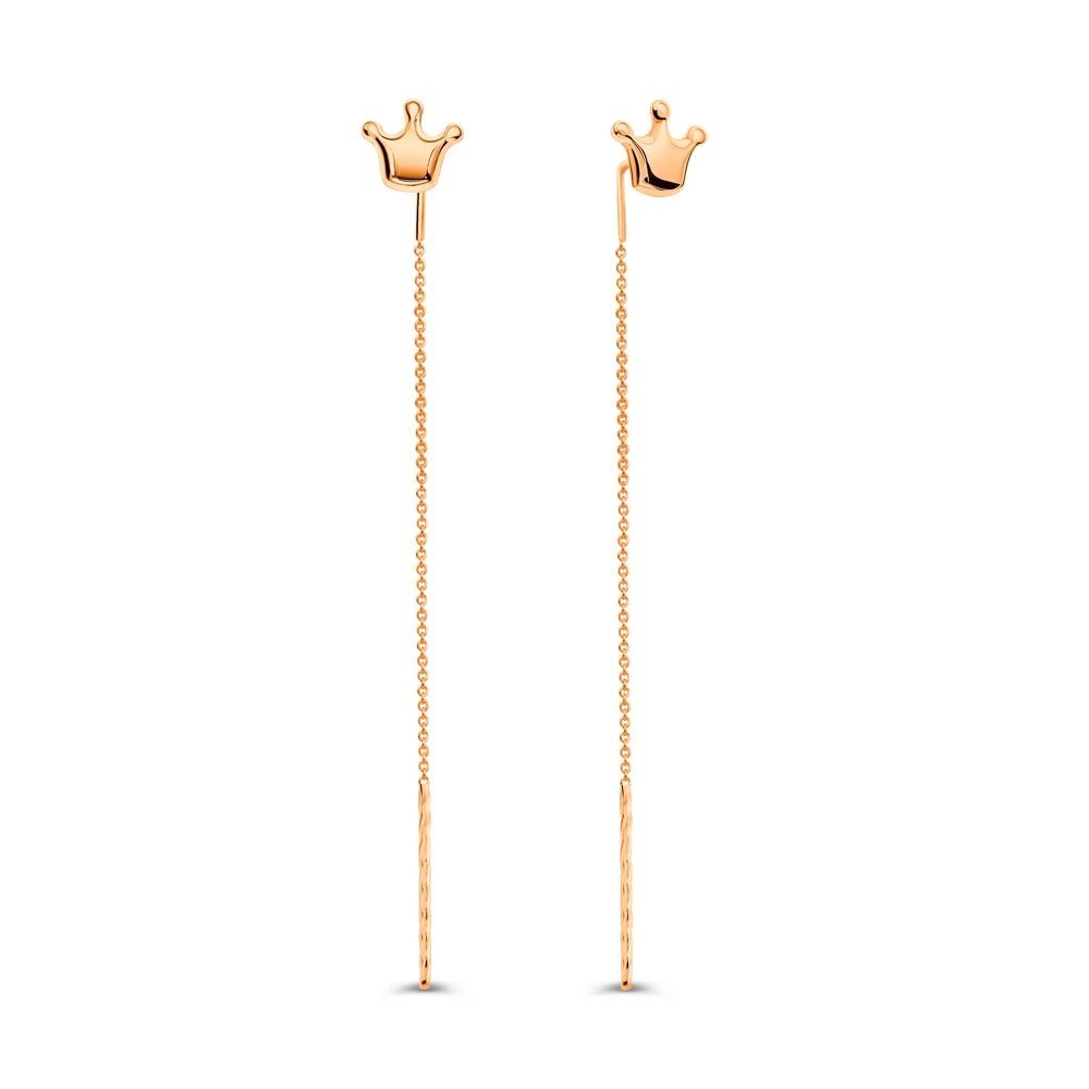 Серьги из красного золота 585 пробы