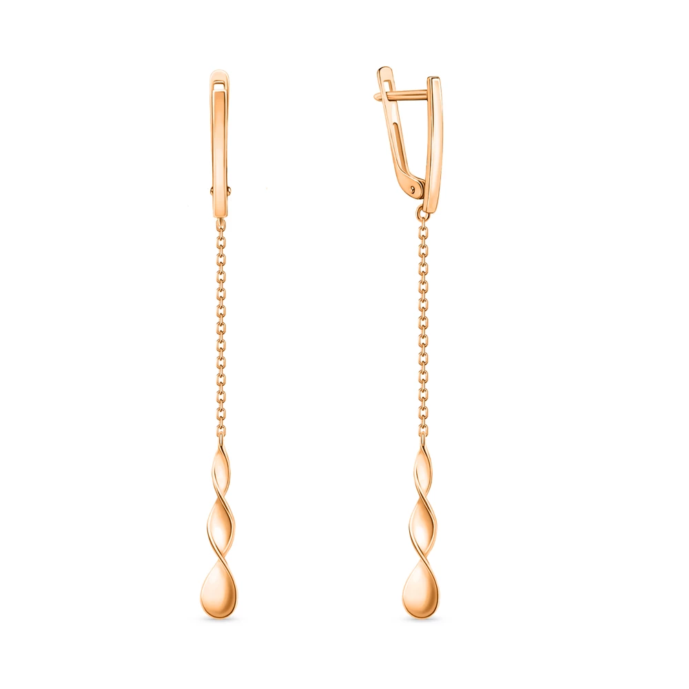 Серьги из красного золота 585 пробы