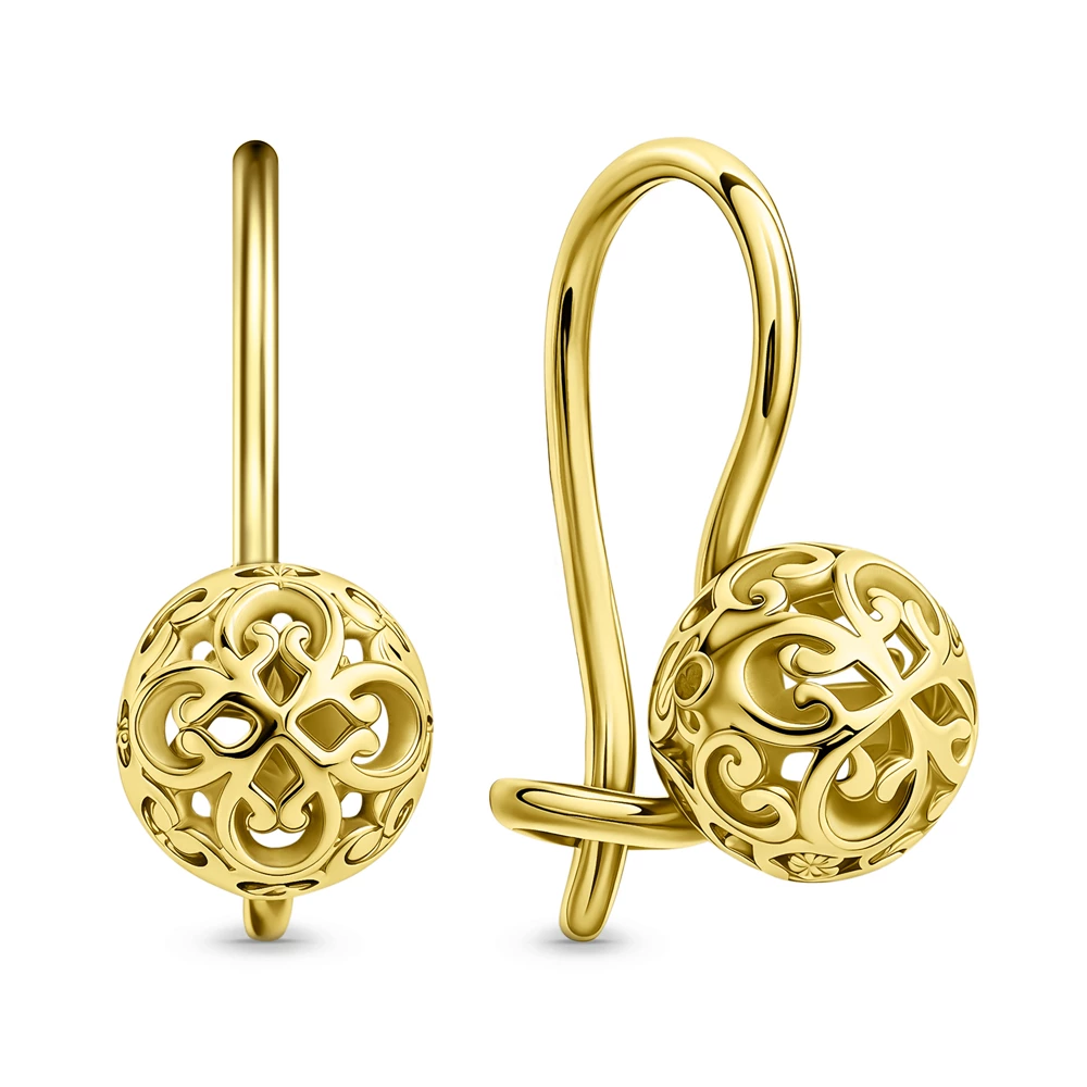 Серьги из желтого золота 585 пробы