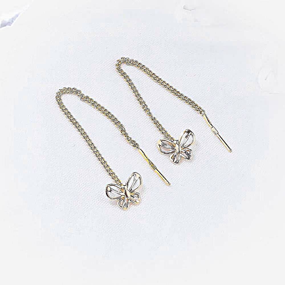 Серьги  Бабочка из красного золота 375 пробы 1